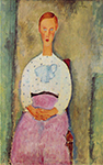 Amedeo Modigliani Girl with a Polka-Dot Blouse ) oil painting reproduction