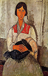 Amedeo Modigliani Gypsy Woman with Baby - 1918 oil painting reproduction