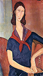 Amedeo Modigliani Jeanne Hebuterne in a Large Hat (also known as Portrait of Woman in Hat) - 1918 oil painting reproduction