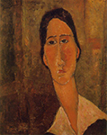 Amedeo Modigliani Jeanne Hebuterne with Necklace - 1917 oil painting reproduction