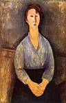 Amedeo Modigliani Jeune femme assise au corsage bleu oil painting reproduction