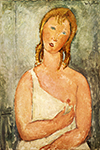 Amedeo Modigliani Jeune femme rousse en chemise, assise sur un divan oil painting reproduction