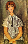 Amedeo Modigliani Jeune fille au corsage ray? oil painting reproduction