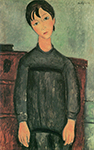Amedeo Modigliani Little Girl in Black Apron - 1918 oil painting reproduction