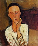 Amedeo Modigliani Lunia Czechowska, Left Hand on Her Cheek - 1918 oil painting reproduction