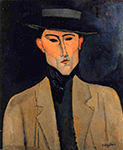 Amedeo Modigliani Portrait of a Man with Hat (also known as Jose Pacheco) - 1915 oil painting reproduction