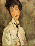Amedeo Modigliani Portrait of a Woman in a Black Tie - 1917 oil painting reproduction
