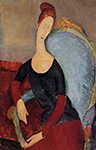 Amedeo Modigliani Portrait of Jeanne Hebuterne Seated in an Armchair - 1918 oil painting reproduction