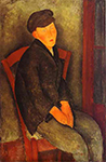 Amedeo Modigliani Seated Boy with Cap - 1918 oil painting reproduction