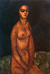 Amedeo Modigliani Seated Nude - 1908 oil painting reproduction