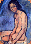 Amedeo Modigliani Seated Nude - 1909 oil painting reproduction