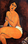 Amedeo Modigliani Seated Nude - 1917 (2) oil painting reproduction