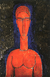 Amedeo Modigliani The Red Bust (also known as Cariatide) - 1913 oil painting reproduction