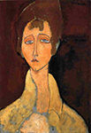 Amedeo Modigliani Woman in White Coat - 1917 oil painting reproduction