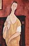 Amedeo Modigliani Woman with a Fan - 1919 oil painting reproduction