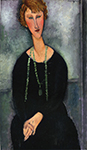 Amedeo Modigliani Woman with a Green Necklace (also known as Madame Menier) - 1918 oil painting reproduction