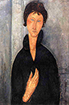 Amedeo Modigliani Woman with Blue Eyes - 1919 oil painting reproduction