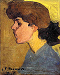 Amedeo Modigliani Woman's Head in Profile - 1907 oil painting reproduction