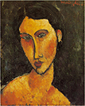 Amedeo Modigliani Young Girl with Blue Eyes (also known as Jeune femme aux yeux bleus) - 1916 oil painting reproduction