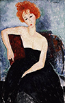 Amedeo Modigliani Young Redhead in an Evening Dress - 1918 oil painting reproduction