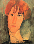 Amedeo Modigliani Young Redheaded Woman in a Collard - 1917 oil painting reproduction