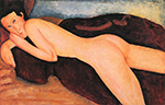 Amedeo Modigliani Reclining Nude from the Back - 1917 oil painting reproduction