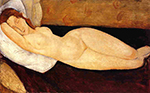 Amedeo Modigliani Reclining Nude, Head Resting on Right Arm (also known as Nude on a Couch) - 1915 oil painting reproduction