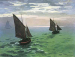 Claude Monet Fishing Boats at Sea oil painting reproduction