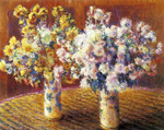 Claude Monet Two Vases of Chrysanthemums oil painting reproduction