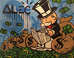 Alec Monopoly Reading WSJ oil painting reproduction