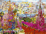 Leroy Neiman Red Square Panorama oil painting reproduction