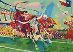 Leroy Neiman Texas Longhorns oil painting reproduction