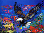 Leroy Neiman American Bald Eagle oil painting reproduction