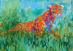 Leroy Neiman Prowling Leopard oil painting reproduction