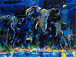 Leroy Neiman Elephant Nocturne oil painting reproduction
