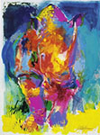 Leroy Neiman Rhino oil painting reproduction