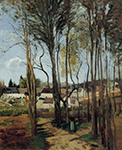 Camille Pissarro A Village through the Trees, 1868 oil painting reproduction