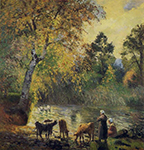 Camille Pissarro Autumn, Montfoucault Pond, 1875 oil painting reproduction