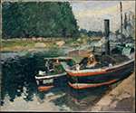 Camille Pissarro Barges at Pontoise, 1876 oil painting reproduction