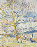 Camille Pissarro Big Nut-Tree, the Frost at Eragny, 1892 oil painting reproduction