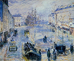Camille Pissarro Boulevard de Clichy, Winter, Sunlight Effect, 1880 oil painting reproduction