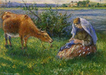 Camille Pissarro Cowherd, Pontoise, 1880 oil painting reproduction