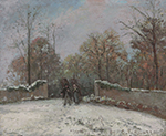 Camille Pissarro Entering the Forest of Marly (Snow Effect), 1869 oil painting reproduction