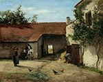 Camille Pissarro Farmyard, 1863 oil painting reproduction