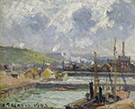 Camille Pissarro Fishing Boats at the Basin of Quesne, Dieppe, Sun and Clouds, 1902 oil painting reproduction