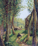 Camille Pissarro Forest Scene with Two Fgures oil painting reproduction