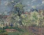 Camille Pissarro Garden of Maubuisson, Pontoise. Pear Trees in Bloom, 1877 oil painting reproduction