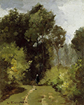 Camille Pissarro In the Woods, 1864 oil painting reproduction