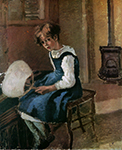 Camille Pissarro Jeanne Holding a Fan oil painting reproduction