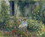 Camille Pissarro Julie and Ludovic-Rodolphe Pissarro among the Flowers, 1879 oil painting reproduction